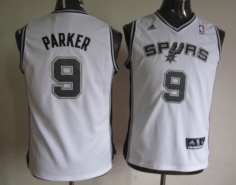  NBA Kids San Antonio Spurs 9 Tony Parker New Revolution 30 Swingman Home White Youth Jersey